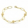 18K PULSERA ORO AMARILLO ENTREPIEZAS OVALES Y PERLAS 8 MM