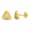 18K PENDIENTES ORO AMARILLO TRIANGULO. 7 X 7 MM.