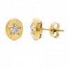 18K PENDIENTES ORO AMARILLO OVAL CON ESTRELLA. 9 X 7 MM.
