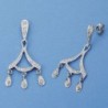 18K PENDIENTES CIRCONITAS. 39 X 16 MM.