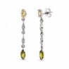 18K PENDIENTES LARGOS DE ORO BLANCO CON CIRCONITAS Y PIEDRAS