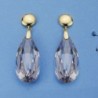 18K PENDIENTES PIEDRA COLOR. 39 X 12 MM.