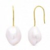 18k PENDIENTES ORO AMARILLO PERLA CULTIVADA PERA. 33 X 10 MM. CIERRE GANCHO