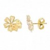 18k PENDIENTES ORO AMARILLO MARIPOSA Y FLOR. 8 X 7 MM. CIERRE PRESION