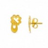 18K PENDIENTES ORO AMARILLO TREBOL. 9 X 5 MM. CIERRE PRESION