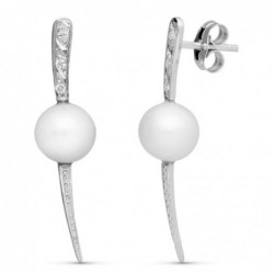 18K PENDIENTES ORO BLANCO...