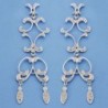 18K PENDIENTES ORO BLANCO CIRCONITAS. 71 X 20 MM.
