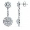18K PENDIENTES ORO BLANCO CIRCONITAS. 32 X 12 MM.