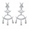 18K PENDIENTES ORO BLANCO CIRCONITAS. 48 X 23 MM