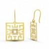 18K PENDIENTES ORO AMARILLO LASER Y CIRCONITAS