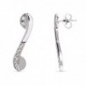18K PENDIENTES LARGOS ORO BLANCO Y CIRCONITAS. 27 X 6 MM. CIERRE PRESION