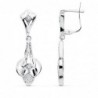 18K PENDIENTES CUBANAS ORO BLANCO 32 X 10 MM.