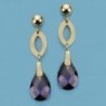 18K PENDIENTES LARGOS PIEDRA. PRESION