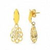 18K PENDIENTES ORO AMARILLO FLOR OVAL