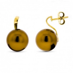 18K PENDIENTES PERLA MARRON...