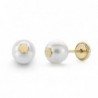 18K PENDIENTES PERLA Y ESTRELLA 6 MM.