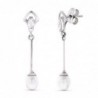 18K PENDIENTES ORO BLANCO LARGOS Y PERLAS