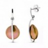 18K PENDIENTES ORO BLANCO LARGOS Y PERLA CHOCOLATE