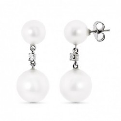 18K PENDIENTES ORO BLANC...