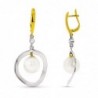 18K PENDIENTES LARGOS ORO BLANCO Y PERLA DE 10MM.