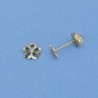 18K PENDIENTES ORO AMARILLO FLOR TALLADA. 5 X 5 MM.
