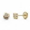 18K PENDIENTES ORO AMARILLO CIRCONITAS. 4MM.