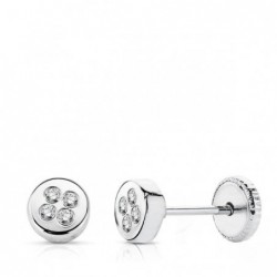 18K PENDIENTES ORO BLANCO...