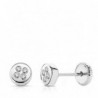 18K PENDIENTES ORO BLANCO CIRCONITAS 4MM.TUERCA