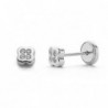 18K PENDIENTES CIRCONITAS ORO BLANCO 4MM