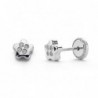 18K PENDIENTES ORO BLANCO ESTRELLA CIRCONITAS 5X5MM