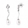 18K PENDIENTES ORO BLANCO Y PERLAS Y CIRCONITAS