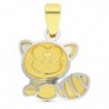 18K COLGANTE ORO BICOLOR MAPACHE. 11 X 10 MM.