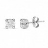 18K PENDIENTES ORO BLANCO GARRAS. 4 X 4 MM