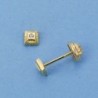 18K PENDIENTES ORO AMARILLO CUADRADOS. 3 X 3 MM.