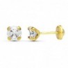 18K PENDIENTES ORO AMARILLO GARRAS CIRCONITA 5 MM.