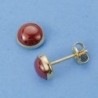 18K PENDIENTES ORO AMARILLO CHATON PIEDRA 6 MM.