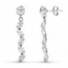 18K PENDIENTES ORO BLANCO LARGOS CIRCONITAS