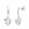 18K PENDIENTES ORO BLANCO CIRCONITAS TALLA CORAZON. 20 X 8 MM