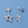 18K PENDIENTES ESTRELLA. 24 X 13 MM.