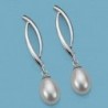 18K PENDIENTES ORO BLANCO PERLA PRESION