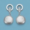 18K PENDIENTES PERLA ORO BLANCO PRESION