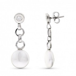 18K PENDIENTES ORO BLANCO...