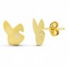 18K PENDIENTES ORO AMARILLO CONEJITO. 10 X 8 MM.