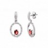 18K PENDIENTES ORO BLANCO RUBI Y CIRCONITAS