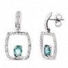 18K PENDIENTES ORO BLANCO ESMERALDA 5 X 4MM