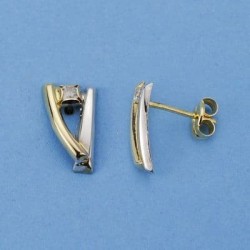 18K PENDIENTES BANDAS ORO...