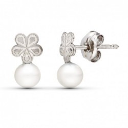 18K PENDIENTES ORO BLANCO...