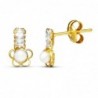 18K PENDIENTES ORO AMARILLO PERLA FLOR. 8 X 5 MM.