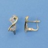 18K PENDIENTES ORO BICOLOR CIRCONITAS 10 X 5 MM
