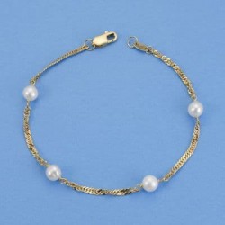 18K PULSERA PERLA 5 MM...